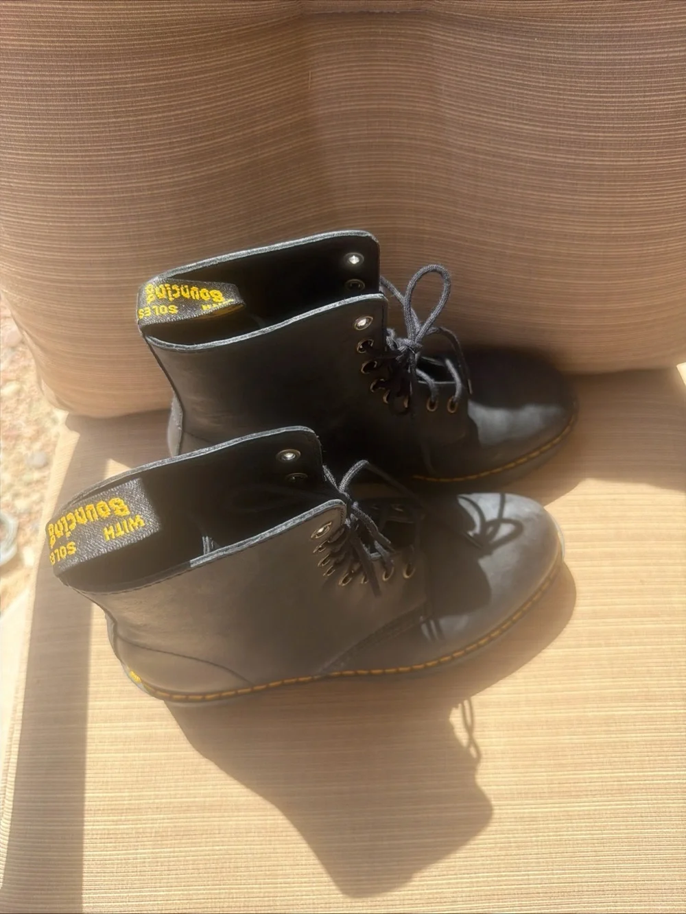 Dr. Martens yellow traction durable